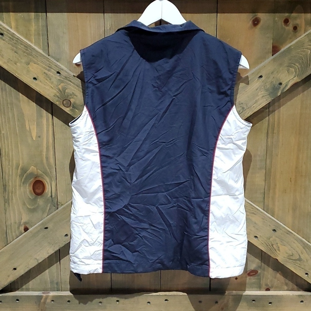 LADIES CUTTER & BUCK VEST SIZE SMALL BLUE WHITE LIGHTWEIGHT Country Club - Picture 8 of 9